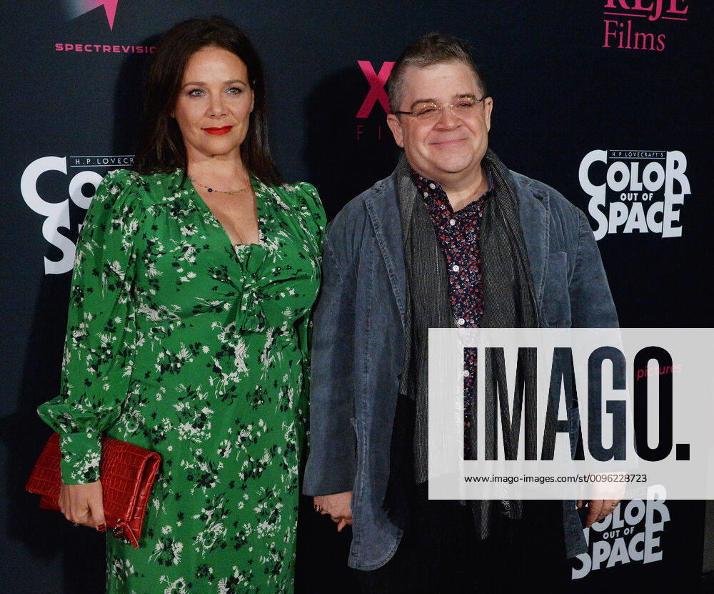 Actor Patton Oswalt and his wife Meredith Salenger attend the premiere of the sci-fi horror motion picture Color Out of Space at the Vista Theatre in Los Angeles on Tuesday, January 14, 2020. Storyline: A story of cosmic terror about The Gardners, a family who moves to a remote farmstead in rural New England to escape the hustle of the 21st century. They are busy adapting to their new life when a meteorite crashes into their front yard. The mysterious aerolite seems to melt into the earth, infecting both the land and the properties of space-time with a strange, otherworldly color. To their horror, the Gardner family discover that this alien force is gradually mutating every life form that it touches...including them. LAP2020011421 JIMxRUYMEN