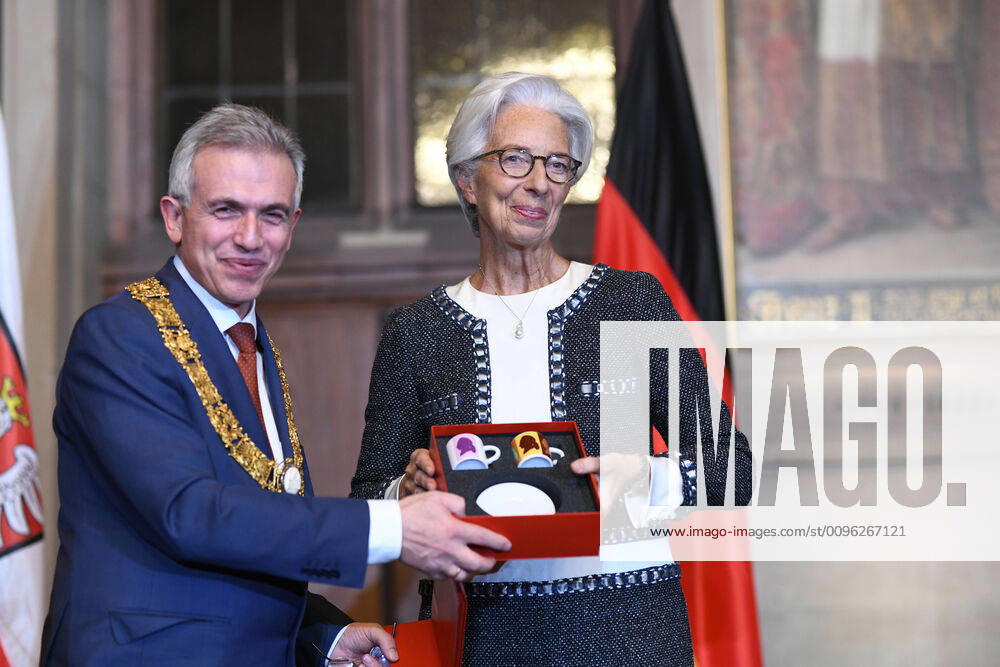 Römer, New Years Reception 2020 16 01 2020 Frankfurt x1x New Years Reception 2020 of the City of Frankfurt in the City Hall Römer In the picture l r Lord Mayor Peter Feldmann, ECB President Christine Lagarde in the Kaisersaal Frankfurt Frankfurt Hessen Germany