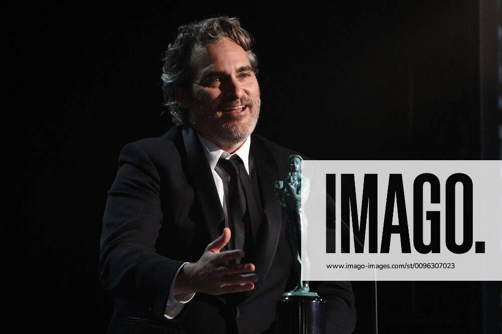 LOS ANGELES, CALIFORNIA - JANUARY 19: Joaquin Phoenix accepts the Outstanding Performance by a Male Actor in a Leading Role award for Joker onstage during the 26th Annual Screen Actors Guild Awards at The Shrine Auditorium on January 19, 2020 in Los Angeles, California. (