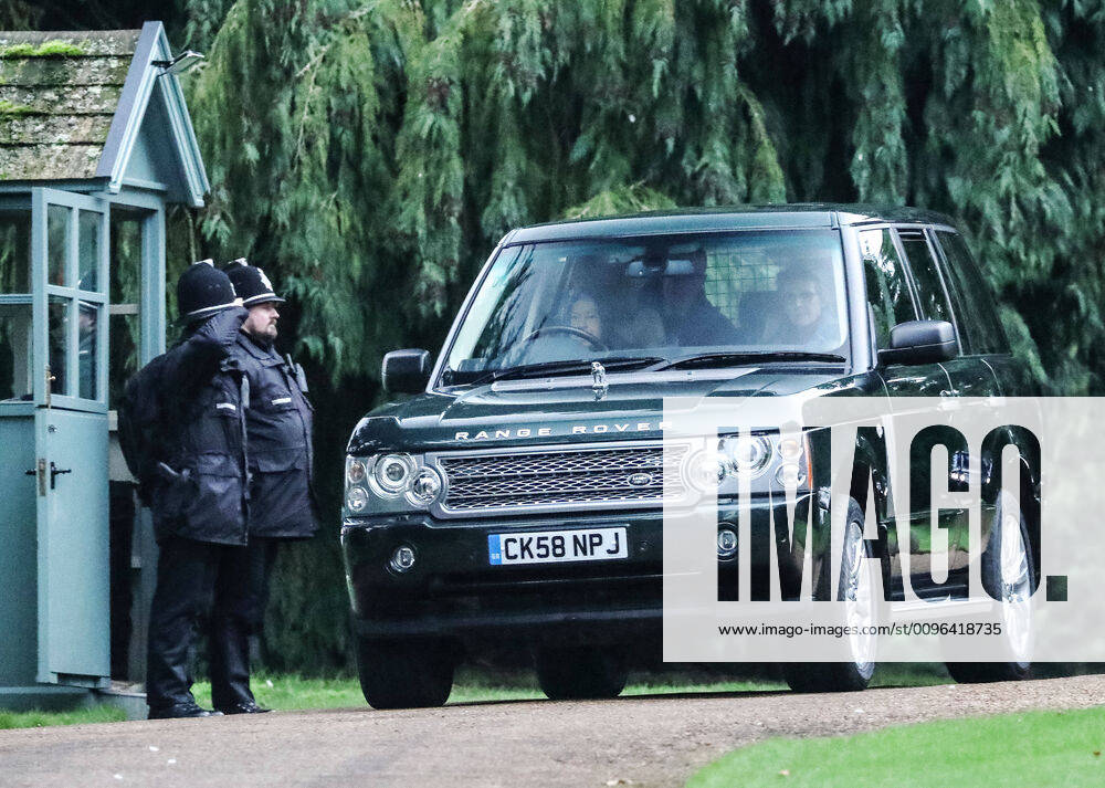 A police officer salutes as Queen Elizabeth II is seen out in public driving around the Sandringham Estate, and hopefully on the road to recovering from a slight cold . Two days ago Her Majesty was unable to attend her annual visit to the Women s Institute meeting at West Newton due to feeling under the weather. Queen Elizabeth II, Sandringham, Norfolk, on January 25, 2020.