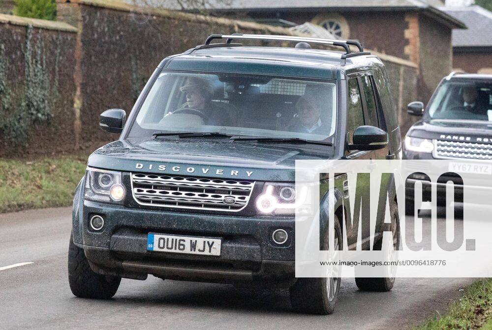 Princess Anne, The Princess Royal, driving with Prince Philip (Duke of Edinburgh) in the passenger seat (not wearing a seatbelt, on the day that Queen Elizabeth II is seen out in public driving around the Sandringham Estate, and hopefully on the road to recovering from a slight cold . Two days ago Her Majesty was unable to attend her annual visit to the Women s Institute meeting at West Newton due to feeling under the weather. Queen Elizabeth II, Sandringham, Norfolk, on January 25, 2020.
