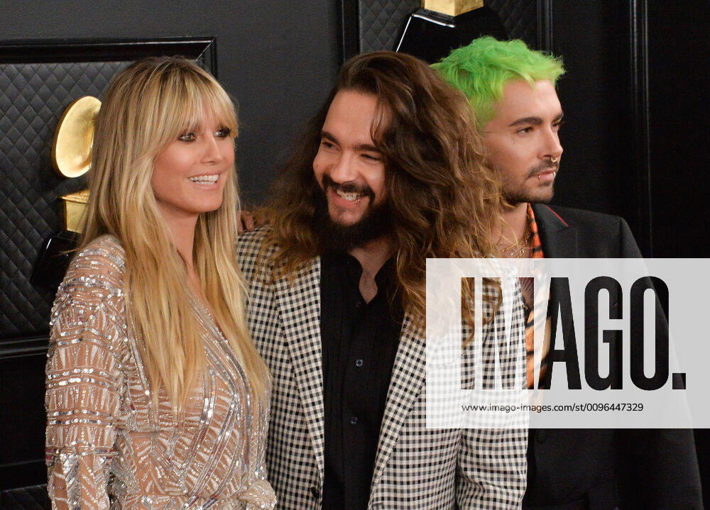 (L-R) Heidi Klum, Tom Kaulitz and Bill Kaulitz arrive for the 62nd annual Grammy Awards held at Staples Center in Los Angeles on Sunday, January 26, 2020. LAP202001261183 JIMxRUYMEN