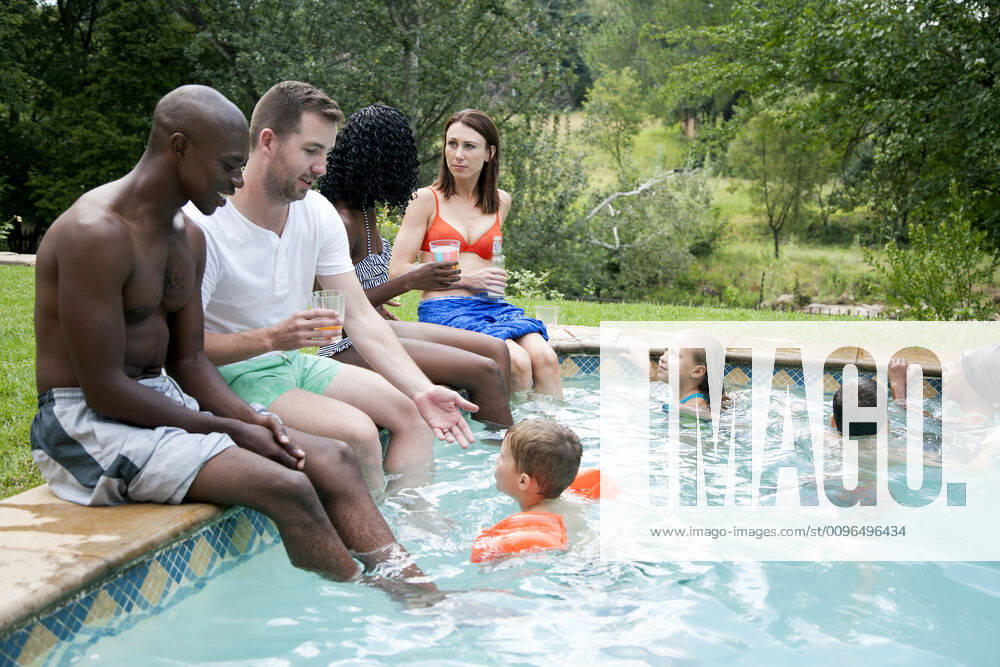 People having fun at the pool