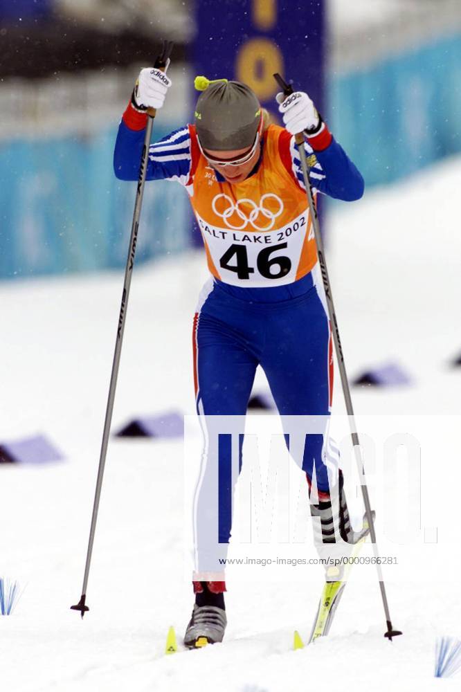 OLYMPIC LEGENDS: Larissa Lasutina Larissa Lazutina (Russland) Nordischer Skilauf OS Winter Damen Olympische Winterspiele 2002, Olympia, Olympiade, Spiele, Ski Nordisch, Nordischer Skisport Einzelbild Soldier Hollow Salt Lake City Utah Dynamik,