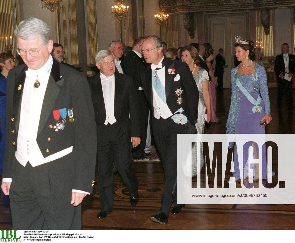 Milan Kucan, Carl XVI Gustaf Queen SIlvia and Stefka Kucan State visit from Slovenia, Dinner at the Royal Palace 1999 10 05 c Charles Hammarsten IBL royal house Sweden