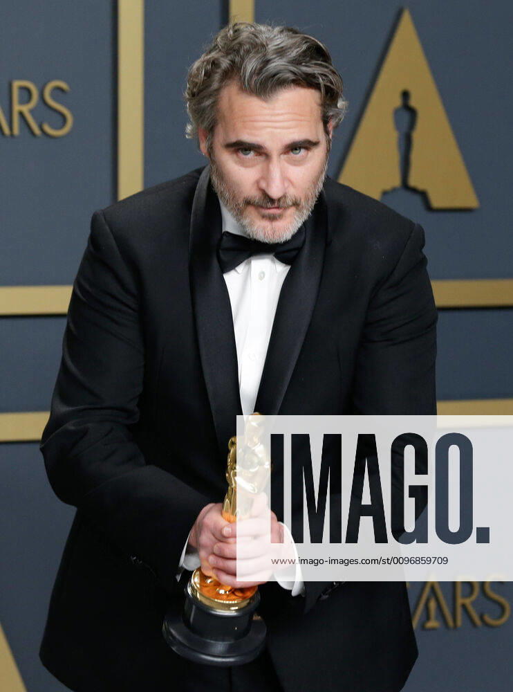 Joaquin Phoenix, winner of Best Actor in a Leading Role for Joker, appears backstage with his Oscar during the 92nd annual Academy Awards at Loews Hollywood Hotel in the Hollywood section of Los Angeles on Sunday, February 9, 2020. LAP20200209833 JOHNxANGELILLO