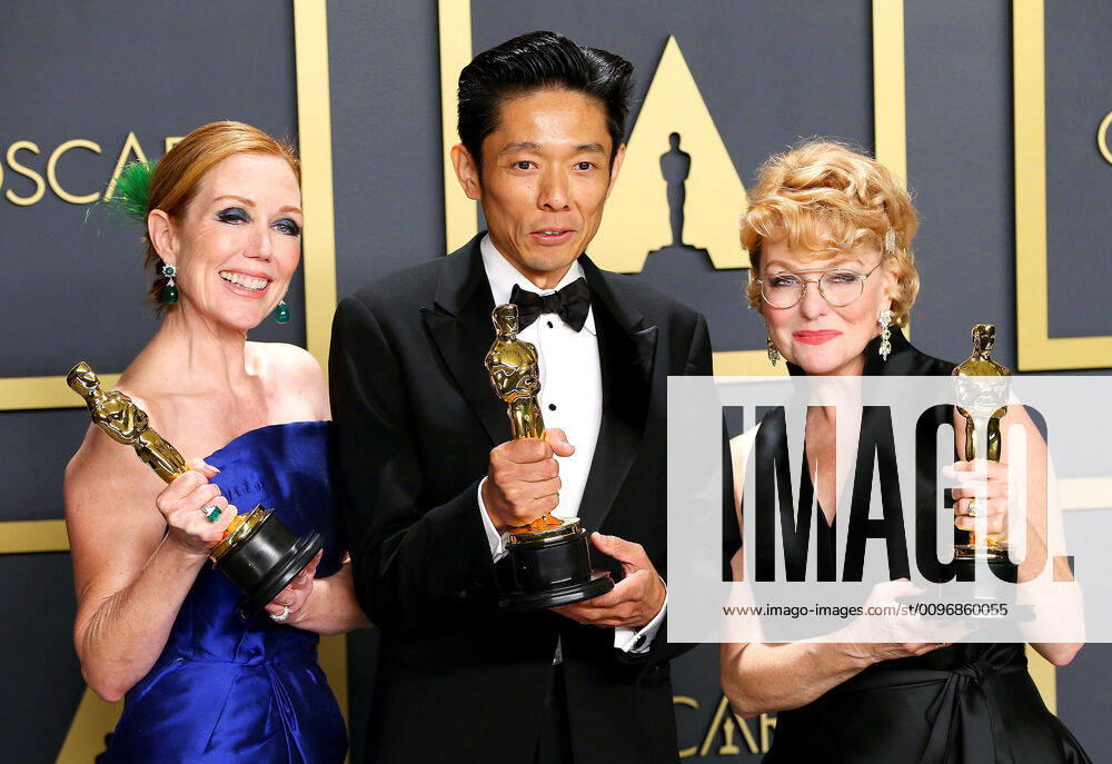 HOLLYWOOD, CA - FEBRUARY 9: Anne Morgan, Kazu Hiro, Vivian Baker poses in the press room during the 92nd Annual Academy Awards at Loews Hollywood Hotel on February 9, 2020 in Hollywood, California. Photo: Christopher Victorio imageSPACE Hollywood USA - ZUMAs181 20200209_zea_s181_248