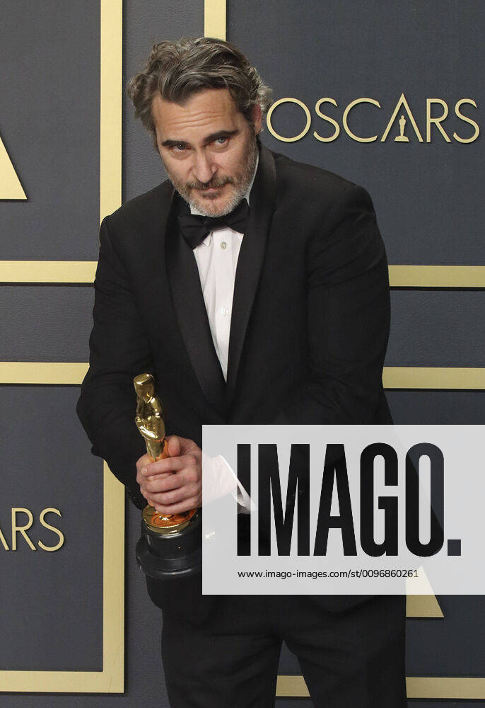 Joaquin Phoenix, winner of the Actor in a Leading Role award for â€oeJoker,†poses in the press room of the 92nd Academy Awards on Sunday February 9, 2020 at the Dolby Theater in Hollywood, California. BURT HARRIS BNS PI Hollywood USA - ZUMAp124 20200209_zaa_p124_114