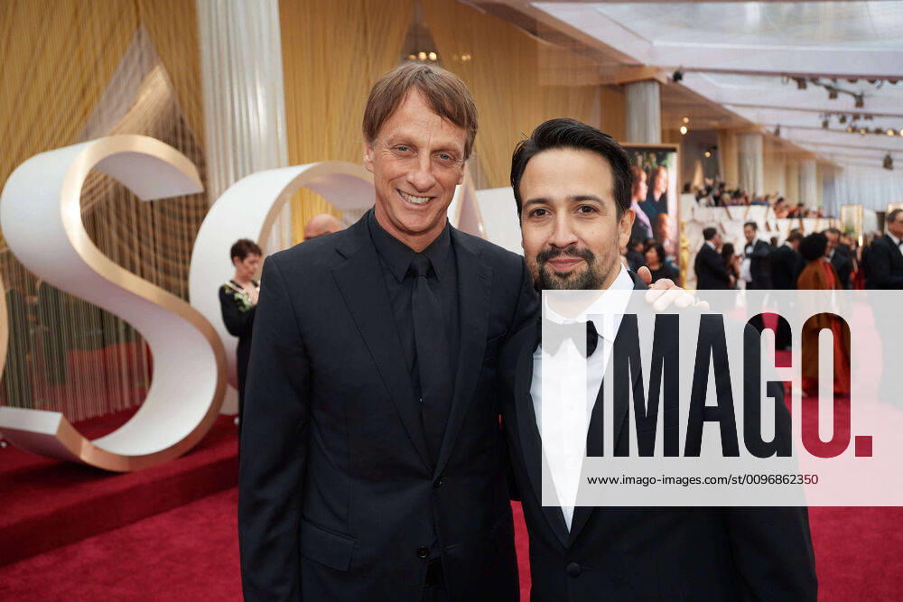Tony Hawk, and Lin-Manuel Miranda arrive on the red carpet of The 92nd Oscars® at the Dolby® Theatre in Hollywood, CA on Sunday, February 9, 2020. Los Angeles CA USA