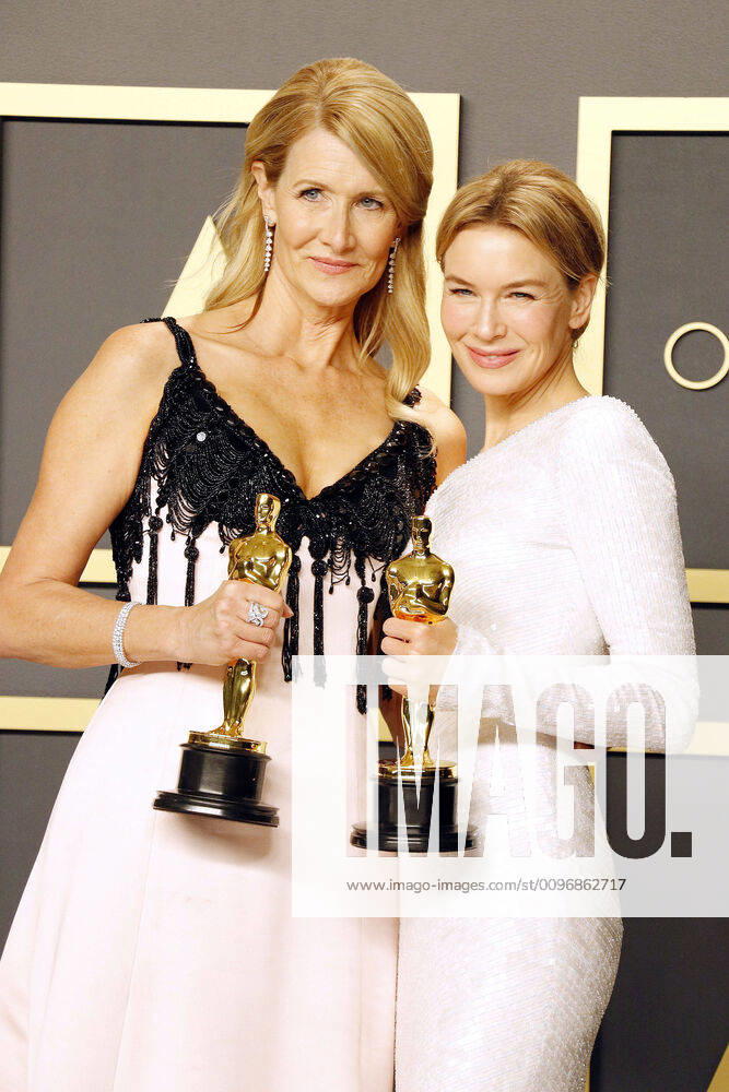 Renee Zellweger and Laura Dern, the two actresses and prizewinners for the winner Photocall at the 92 Academy Awards Oscars on 9 02 220 in the Press Room in Hollywood, Los Angeles 92th Annual Academy Awards Press Room Winners Photocall