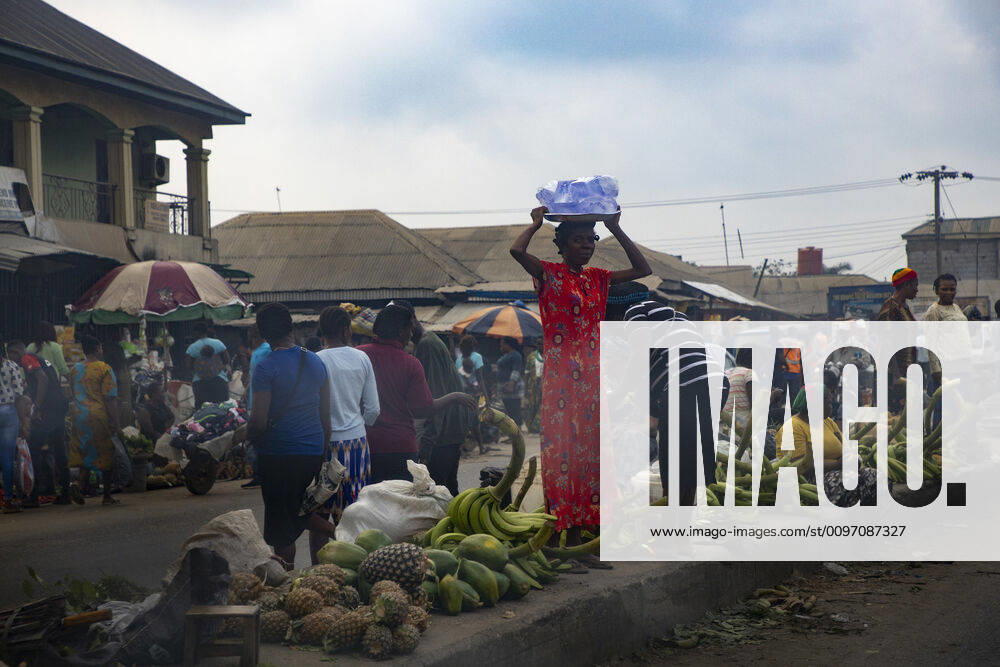 Road scene in the Niger Delta in Port Harcourt, Nigeria,03 02 2020 Port Harcourt Nigeria