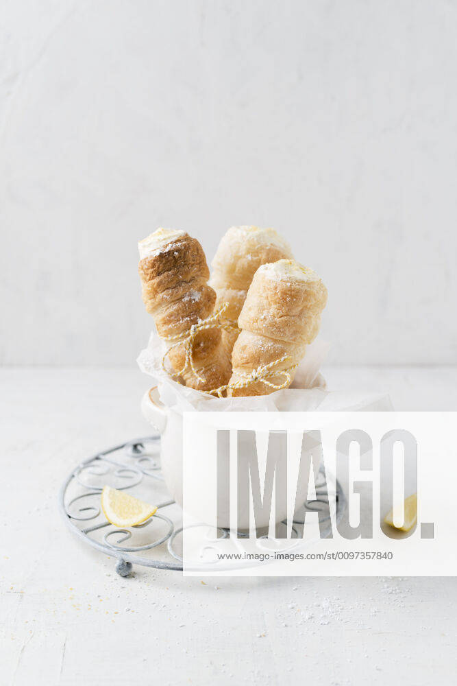 Studio shot of lemon cream filled pastries MYF02205