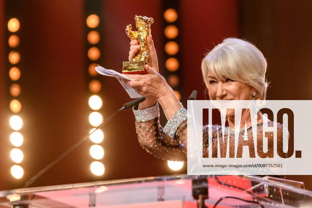 Actress Helen Mirren during the award of the Golden Honorary Bear to Helen Mirren at the 70 International Film Festival Berlin snapshot photography xF Boillot