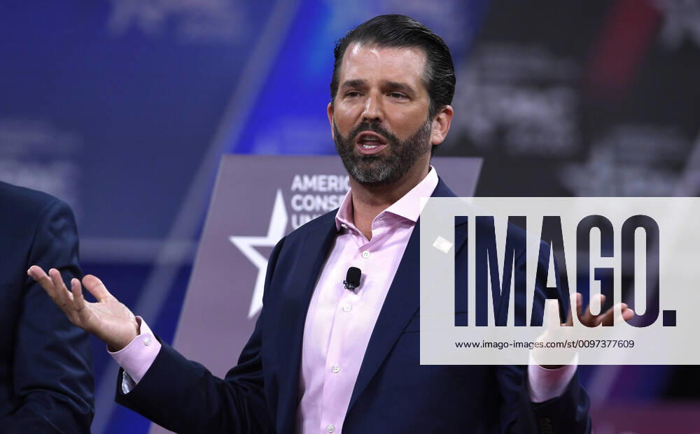 Donald Trump, Jr., son of President Donald Trump, makes remarks during a panel discussion at the Conservative Political Action Conference (CPAC), Friday, February 28, 2020, in National Harbor, Maryland. Thousands of conservative activists, elected officials and pundits gathered to hear speakers on the theme America vs. Socialism . WAP20200228507 MIKExTHEILER