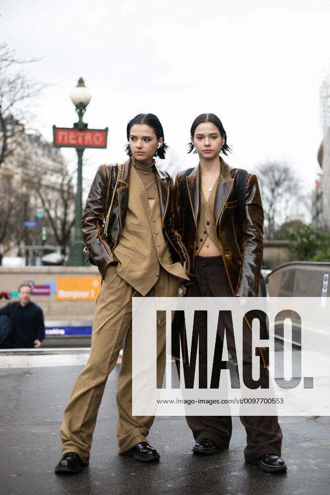 Chic showgowers attending the Ann Demeulemeester runway show during Paris Fashion Week - Feb 27, 2020 - PFW: Street Style Day 3, Paris France