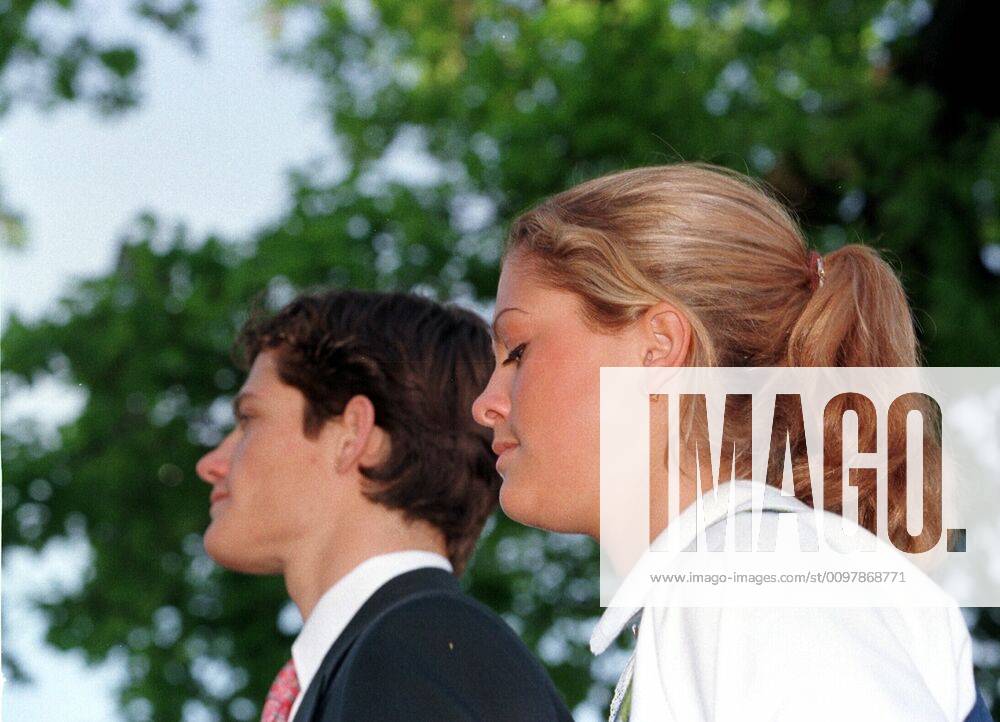 Prince Carl Philip and Princess Madeleine Svenska Flaggans Day were celebrated at Skansen King Carl XVI Gustafs 25th anniversary as regent, 1998 06 06 c Charles Hammarsten IBL royal house Sweden
