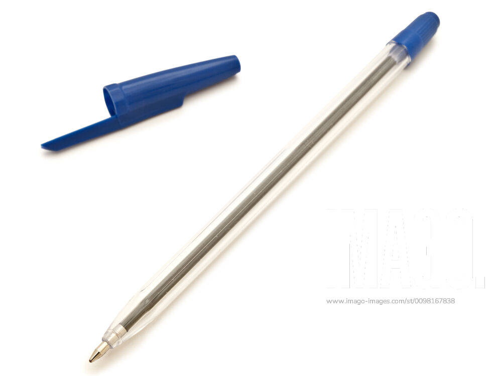 Pen single ball pen with cap against the white background