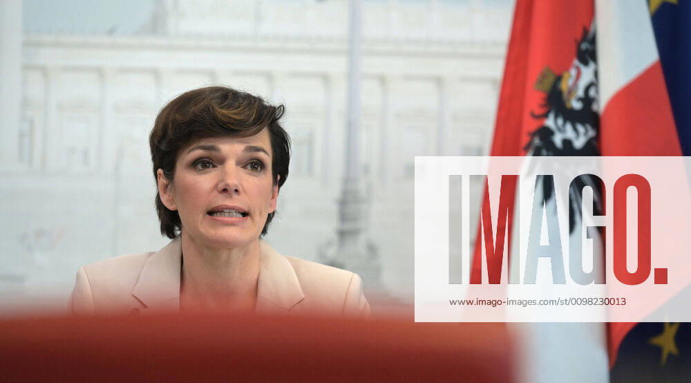 Vienna 19 03 2020, Vienna, AUT, Current developments on corona disease in Austria, press conference, Red foyer of the SPOe, in the picture Federal Party Chairwoman of the SPOe, Pamela Rendi Wagner during a press conference on the subject Red foyer of the SPOe, of Austrian Goverment about the corona virus Pandemic at the Vienna, Austria on 2020 03 19 EP_Pool