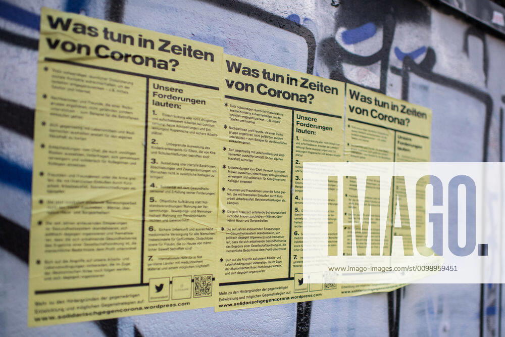 Health Corona Virus Impact Effects of the Corona Crisis In the picture Posters in Berlin Kreuzberg about solidarity 2 4 2020, Berlin