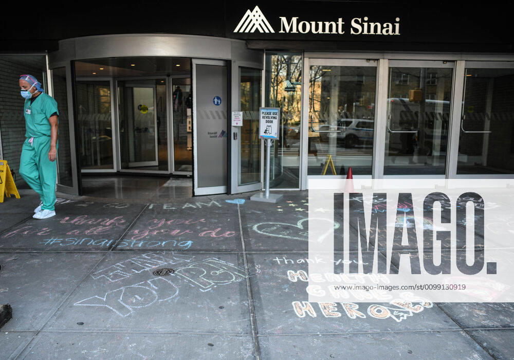 New Yorkers left written messages of support on the sidewalk in front of Mount Sinai Hospital in New York City on Tuesday, when Gov. Andrew Cuomo reported 731 deaths over the past 24 hours, the state s highest single-day coronavirus death toll, the largest percentage of which were in the city. New York United States - ZUMAl113 20200407_zap_l113_001