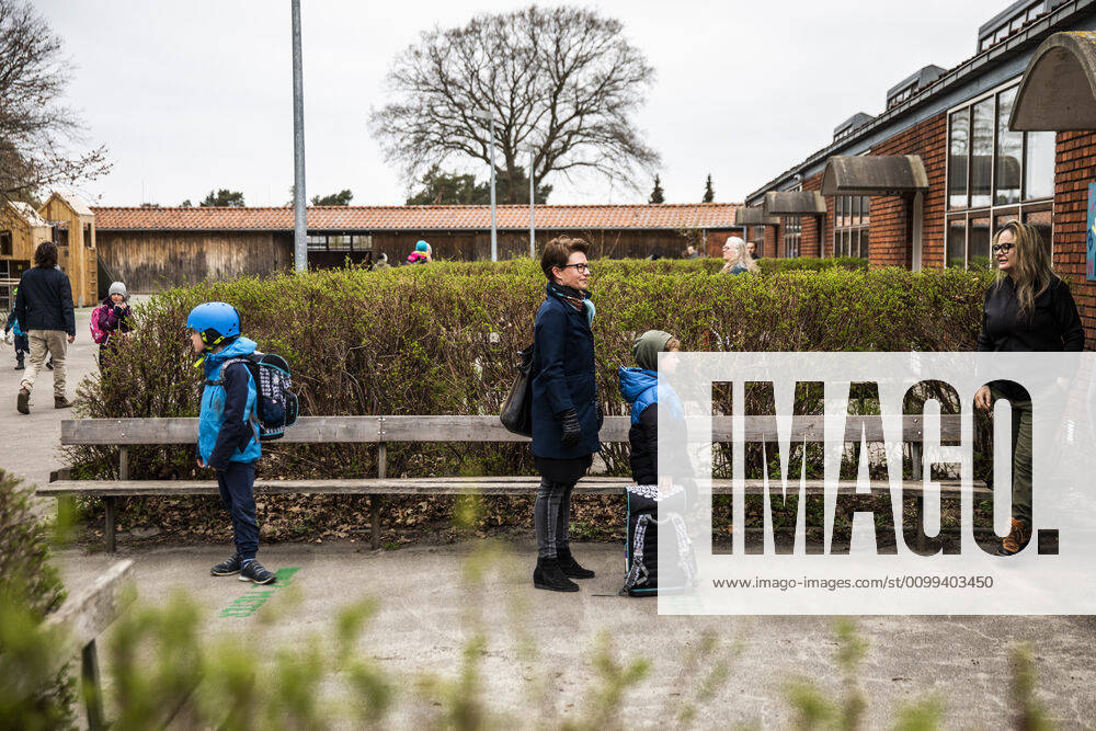 Stengaard School in Gladsaxe Municipality receives first pupils after reopening, Wednesday, April 15, 2020, Denmark,