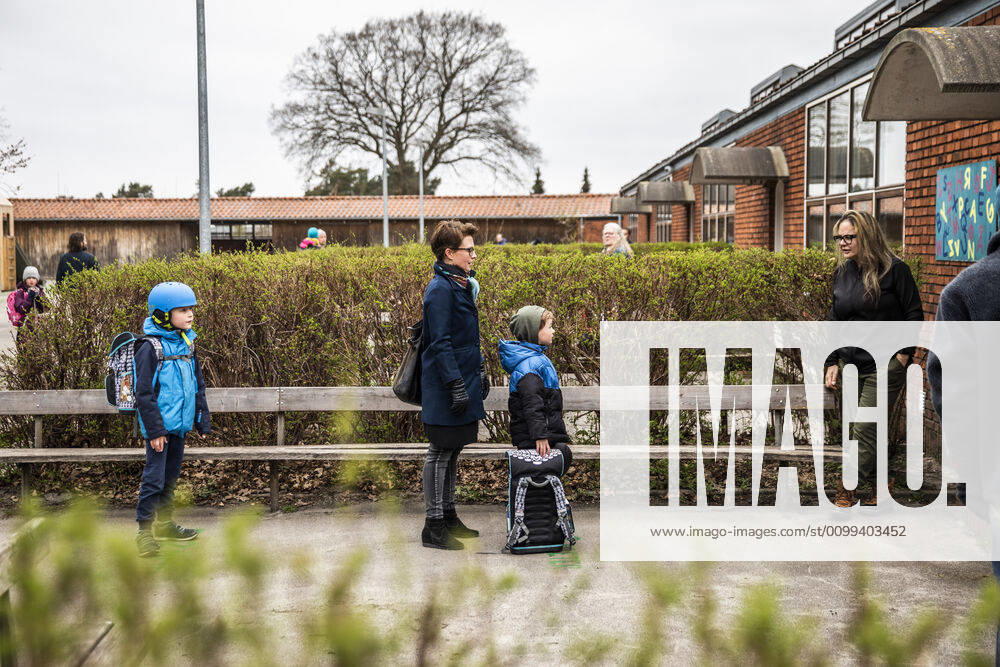 Stengaard School in Gladsaxe Municipality receives first pupils after reopening, Wednesday, April 15, 2020, Denmark,