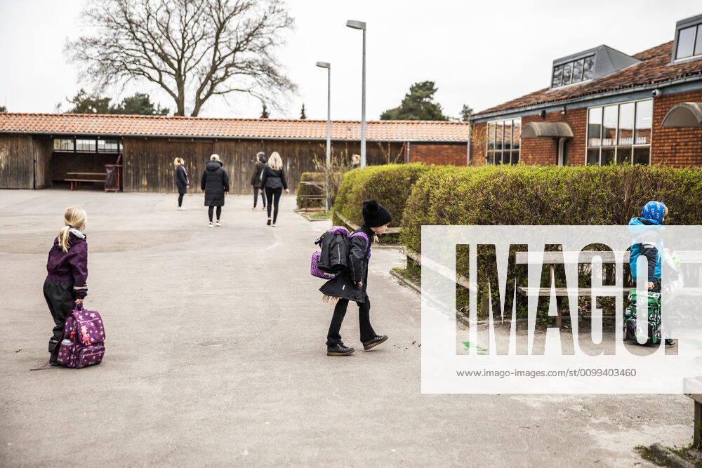 Stengaard School in Gladsaxe Municipality receives first pupils after reopening, Wednesday, April 15, 2020, Denmark,