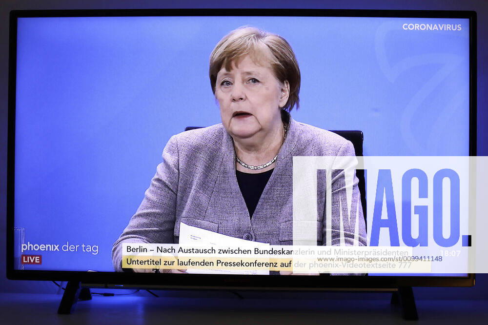 Angela Merkel, Bundeskanzlerin, CDU, PK zu moeglichen Corona-Lockerungen, DEU, Berlin
