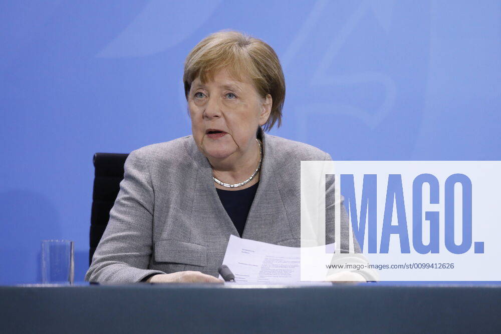 Chancellor Angela Merkel, Germany, Berlin, Federal Chancellery, Press conference by Chancellor Merkel following the meeting with the heads of government of the Länder in connection with the coronavirus