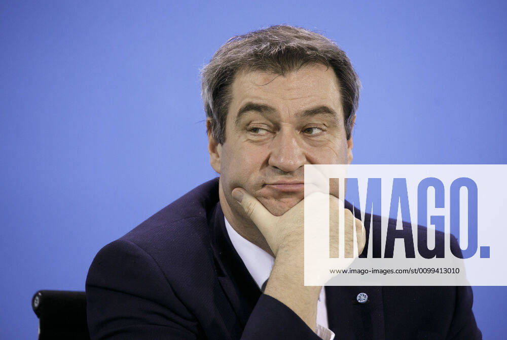The State Premier of Bavaria, Markus Soeder, CSU, gives a press briefing after a video conference between the Federal Government and the State Premiers, in connection with the corona virus Berlin, 15 04 2020 Berlin Germany