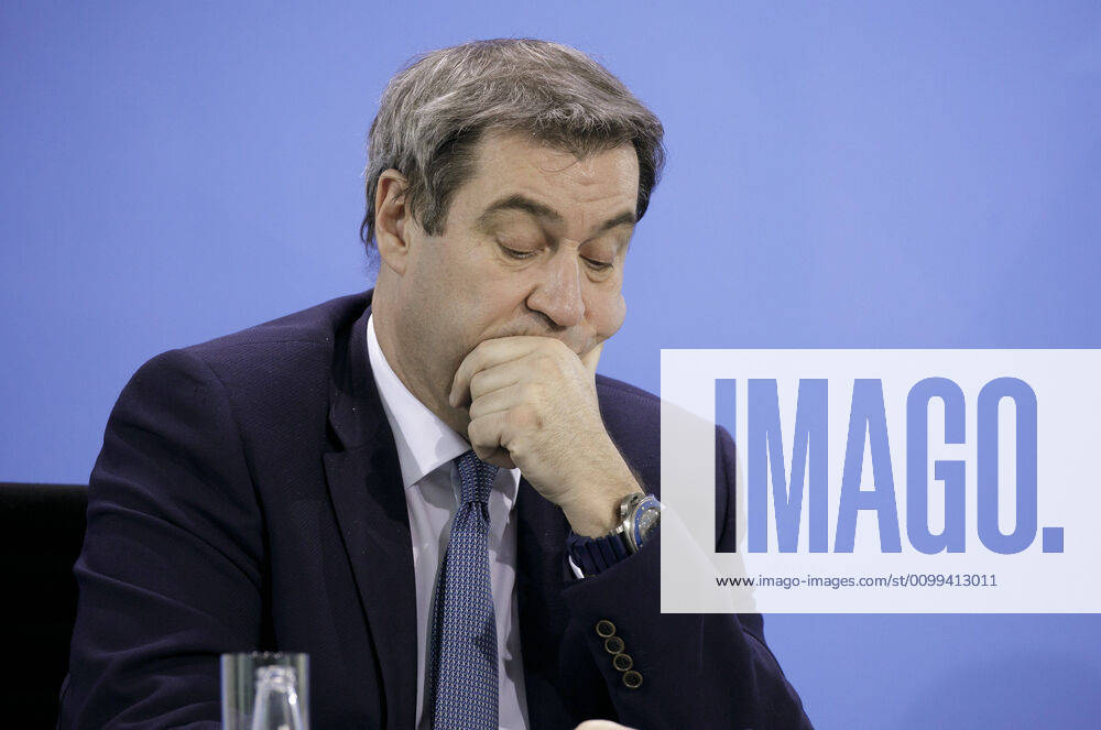 The State Premier of Bavaria, Markus Soeder, CSU, gives a press briefing after a video conference between the Federal Government and the State Premiers, in connection with the corona virus Berlin, 15 04 2020 Berlin Germany