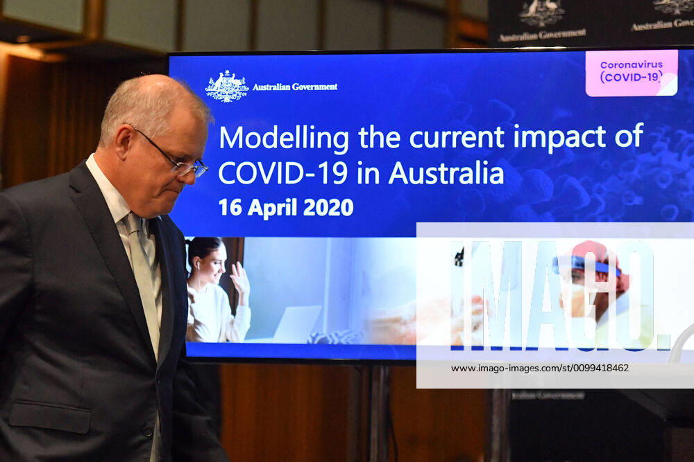 SCOTT MORRISON CORONAVIRUS UPDATE, Prime Minister Scott Morrison arrives to give a coronavirus update at a press conference at Parliament House in Canberra, Thursday, April 16, 2020. ( NO ARCHIVING, , NO USE IN BOOKS WITHOUT CONSENT Canberra ACT AUSTRALIA