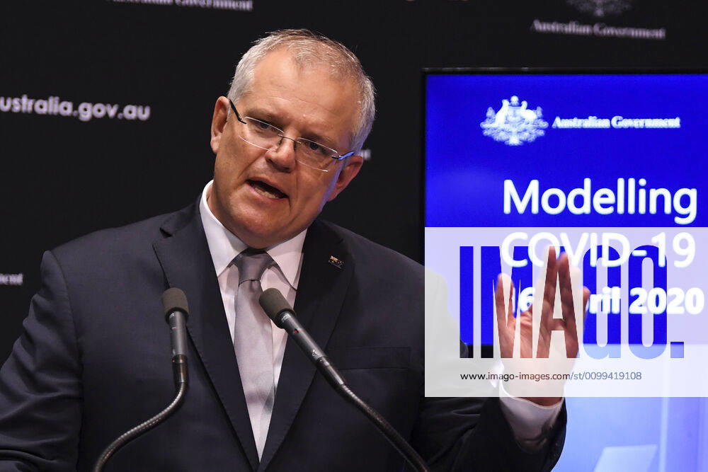 SCOTT MORRISON CORONAVIRUS UPDATE, Australian Prime Minister Scott Morrison speaks to the media during a press conference at Parliament House in Canberra, Thursday, April 16, 2020. ( NO ARCHIVING, , NO USE IN BOOKS WITHOUT CONSENT CANBERRA ACT AUSTRALIA