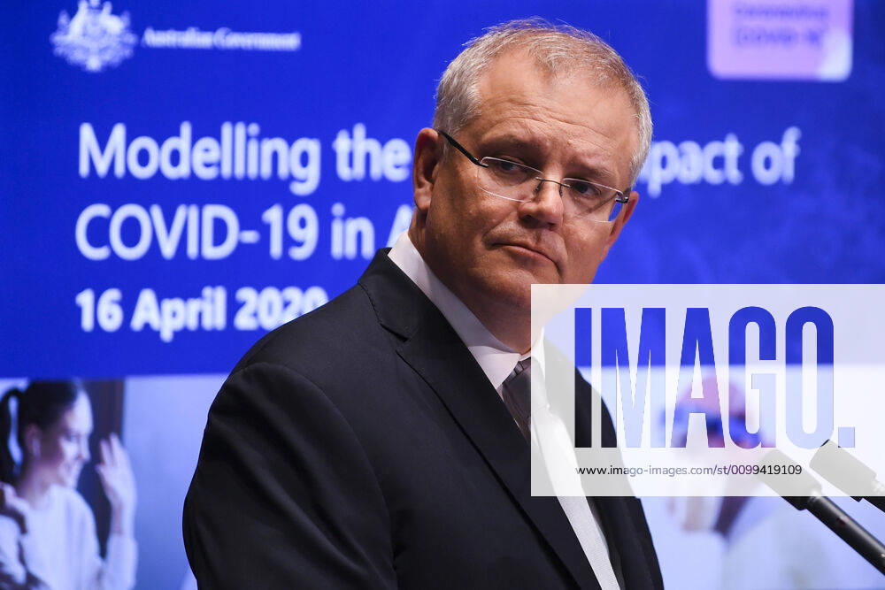 SCOTT MORRISON CORONAVIRUS UPDATE, Australian Prime Minister Scott Morrison speaks to the media during a press conference at Parliament House in Canberra, Thursday, April 16, 2020. ( NO ARCHIVING, , NO USE IN BOOKS WITHOUT CONSENT CANBERRA ACT AUSTRALIA