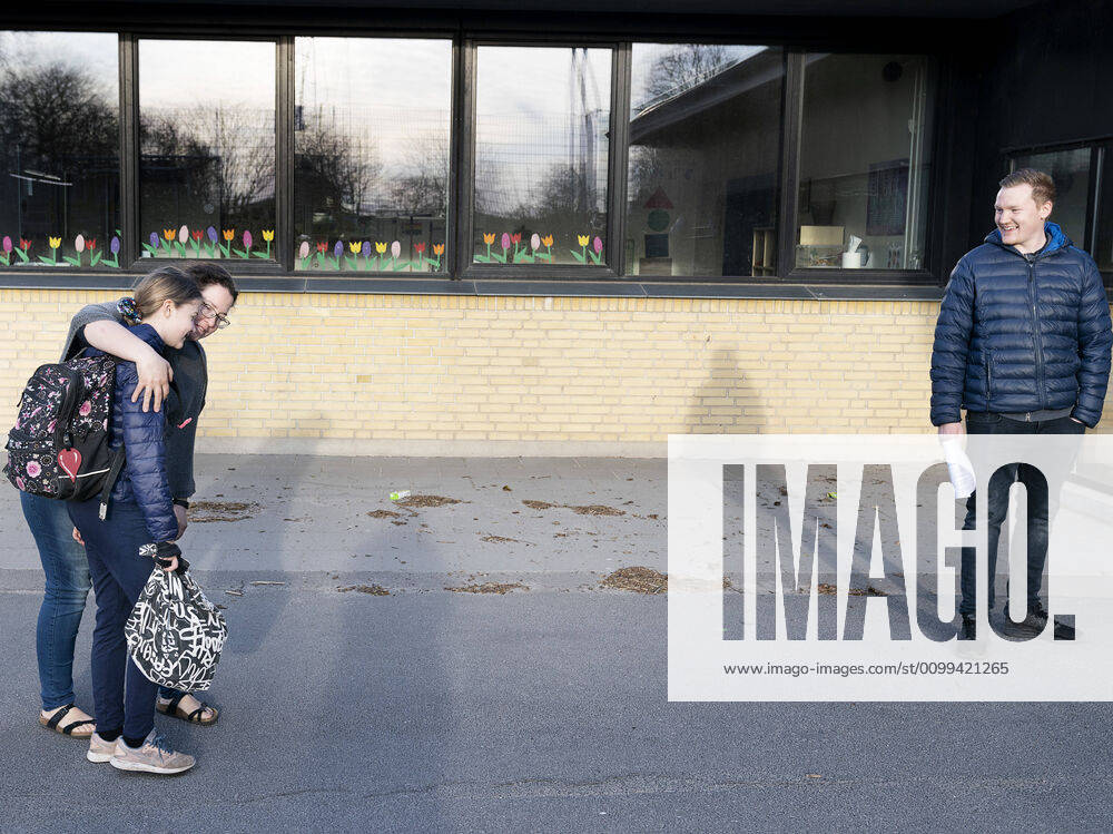 Toelloese School in Holbaek Municipality welcomes first pupils after reopening, Thursday, April 16, 2020, Toelloese Denmark,