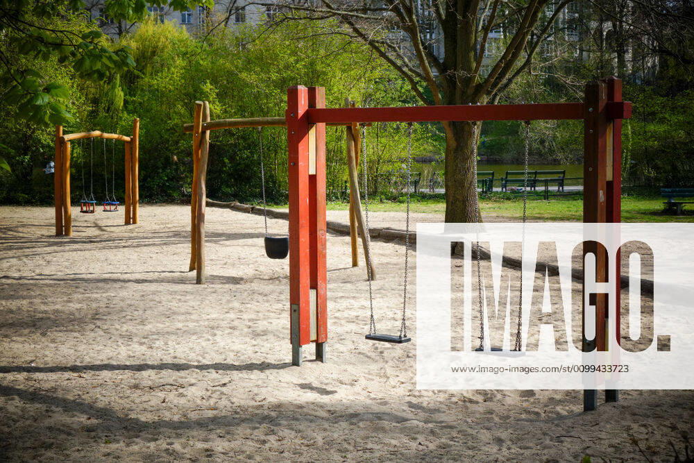 Berlin,Germany,GER,the city at the time of the Corona pandemic Large playground at Lietzensee All playgrounds in Berlin are currently closed due to the pandemic