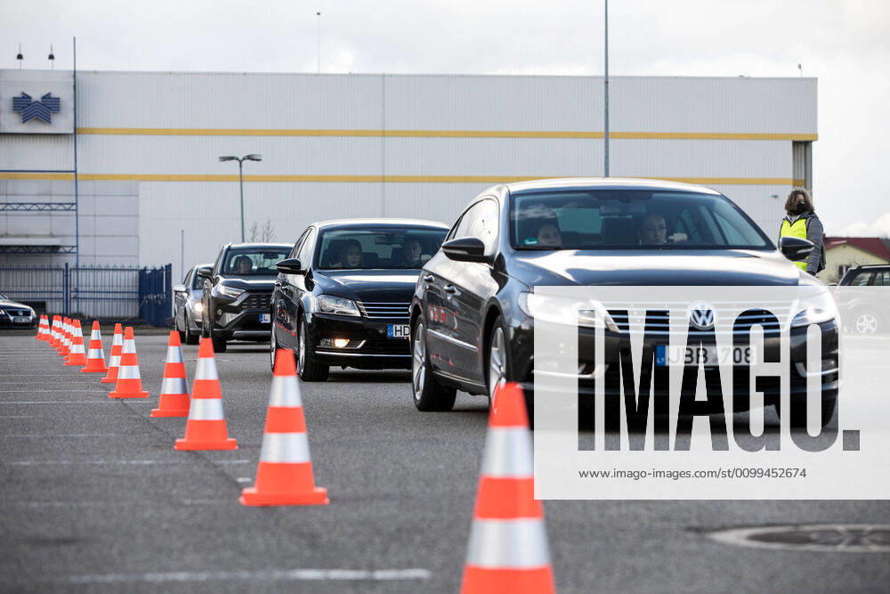 2020-04-17 Vilnius Lithuania. Drive-in cinema opens in Vilnius during quarantine. No more two people allowed in one car, it is forbidden to open car windows. Vilnius Lithuania