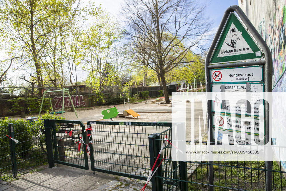 Closed playground in Berlin on 17 April 2020 Coronavirus in Berlin