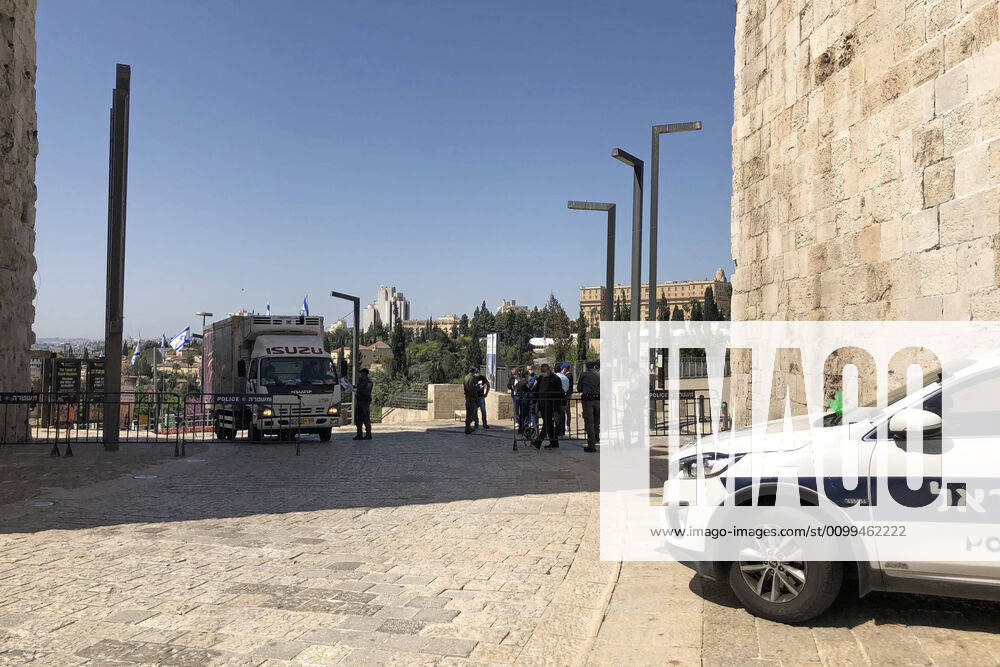 A vehicle of representatives of Greece seen by the Jaffa Gate. The descent of the Holy Fire will take place on April 18, on the eve of Orthodox Easter, and will be streamed live worldwide. No pilgrims will be allowed in the Church of the Holy Sepulchre, the number of participants will be limited amid the ongoing COVID-19 coronavirus pandemic; Jerusalem s Old City is closed for public. Andrei Shirokov TASS TS0D62FB