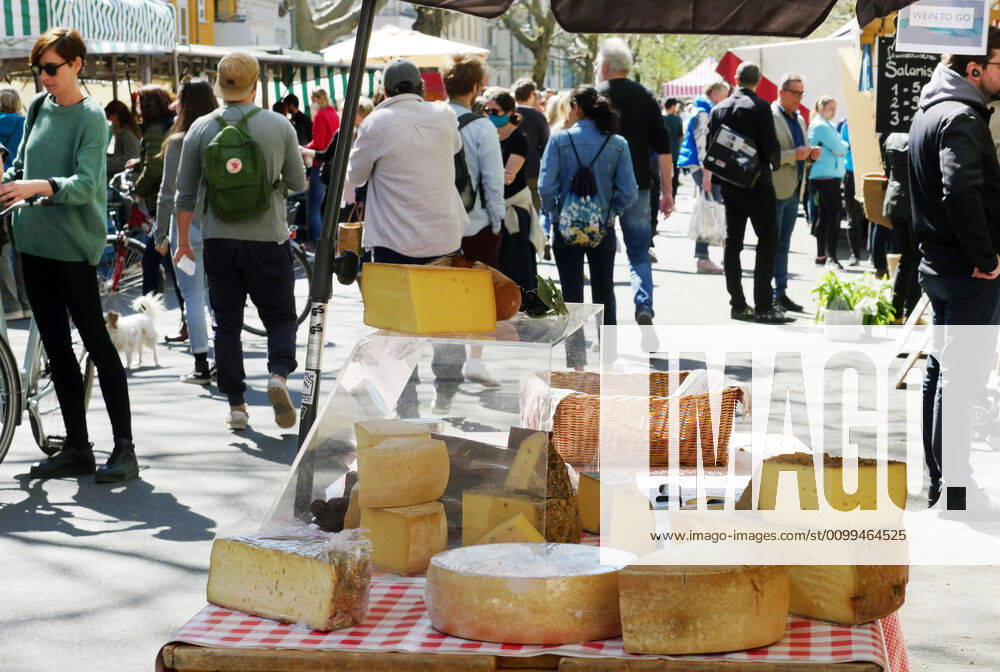 Berlin Germany At the weekend the Kollwitz market is very well attended, people enjoy the great weather and do not let the corona crisis affect them