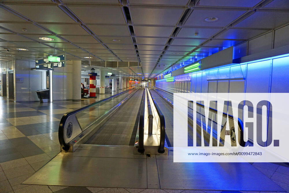 The Bavarian capital Munich in times of corona crisis Munich Airport on a Saturday afternoon, instead of thousands of passengers and vacationers the airport is now deserted 19 04 2020, Bavarian capital Munich in times of corona 19 04 2020, Bavarian capital Munich in times of corona