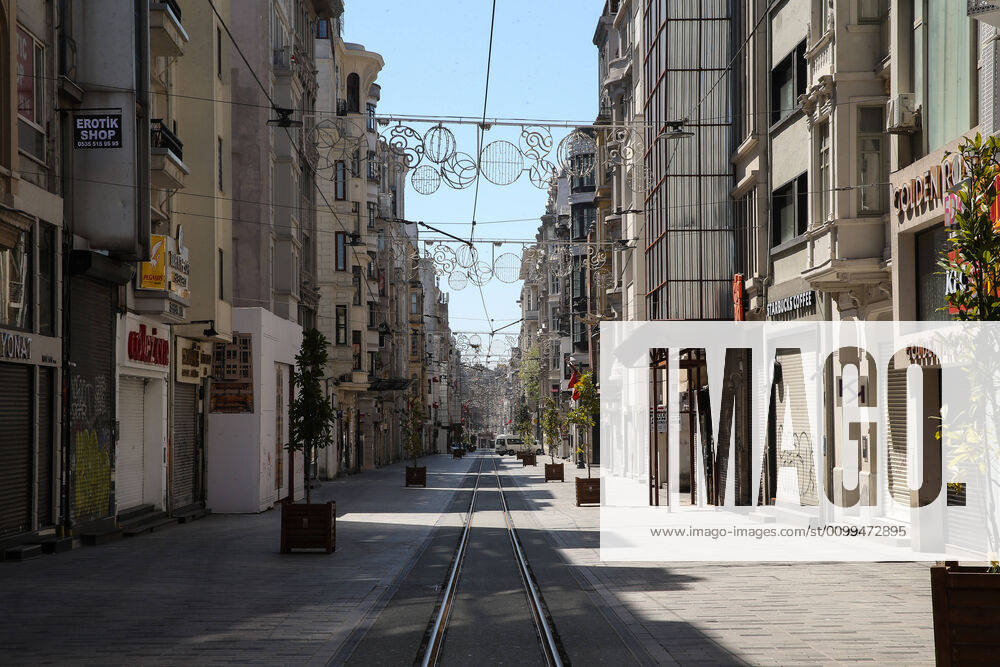 Istiklal Street of Istanbul, Saturday, April 18, 2020, during a two-day curfew declared by the government in an attempt to control the spread of coronavirus.