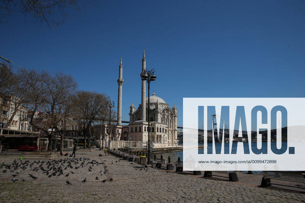 Ortakoy district, one of the touristic spot at Bosphorus in Istanbul, Saturday, April 18, 2020, during a two-day curfew declared by the government in an attempt to control the spread of coronavirus.