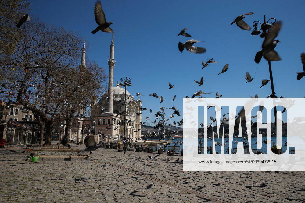 Ortakoy district, one of the touristic spot at Bosphorus in Istanbul, Saturday, April 18, 2020, during a two-day curfew declared by the government in an attempt to control the spread of coronavirus.