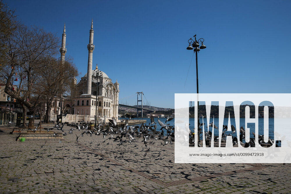 Ortakoy district, one of the touristic spot at Bosphorus in Istanbul, Saturday, April 18, 2020, during a two-day curfew declared by the government in an attempt to control the spread of coronavirus.