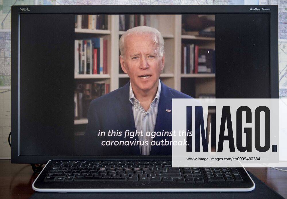 Wilmington, Delaware, U.S. - A screen grab of Vice President JOE BIDEN offering up his thanks to the men and women on the front lines of the fight against the coronavirus pandemic. Wilmington U.S. - ZUMAce6_ 20200419_zaf_ce6_002