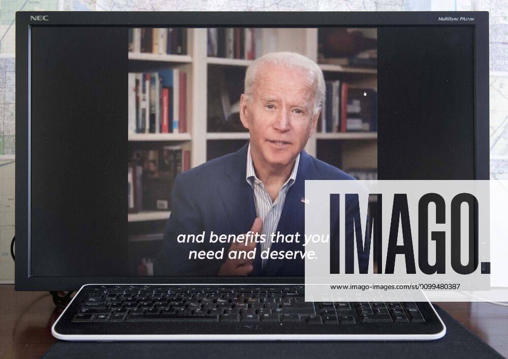 Wilmington, Delaware, U.S. - A screen grab of Vice President JOE BIDEN offering up his thanks to the men and women on the front lines of the fight against the coronavirus pandemic. Wilmington U.S. - ZUMAce6_ 20200419_zaf_ce6_005