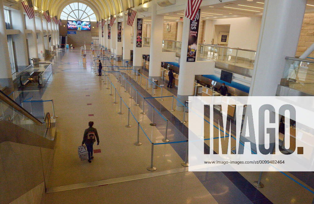 The American Airlines terminal is empty early evening at LAX on Sunday, April 19, 2020 in Los Angeles. Mayor Eric Garcetti said 95% of air travel has stopped in his city as Los Angeles sees the biggest drop of airplane travel in LAX history. LAP2020041901 JIMxRUYMEN