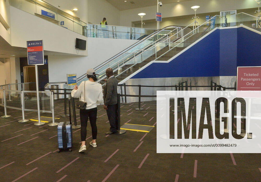 The Delta Air Lines terminal is empty early evening at LAX on Sunday, April 19, 2020 in Los Angeles. Mayor Eric Garcetti said 95% of air travel has stopped in his city as Los Angeles sees the biggest drop of airplane travel in LAX history. LAP2020041926 JIMxRUYMEN
