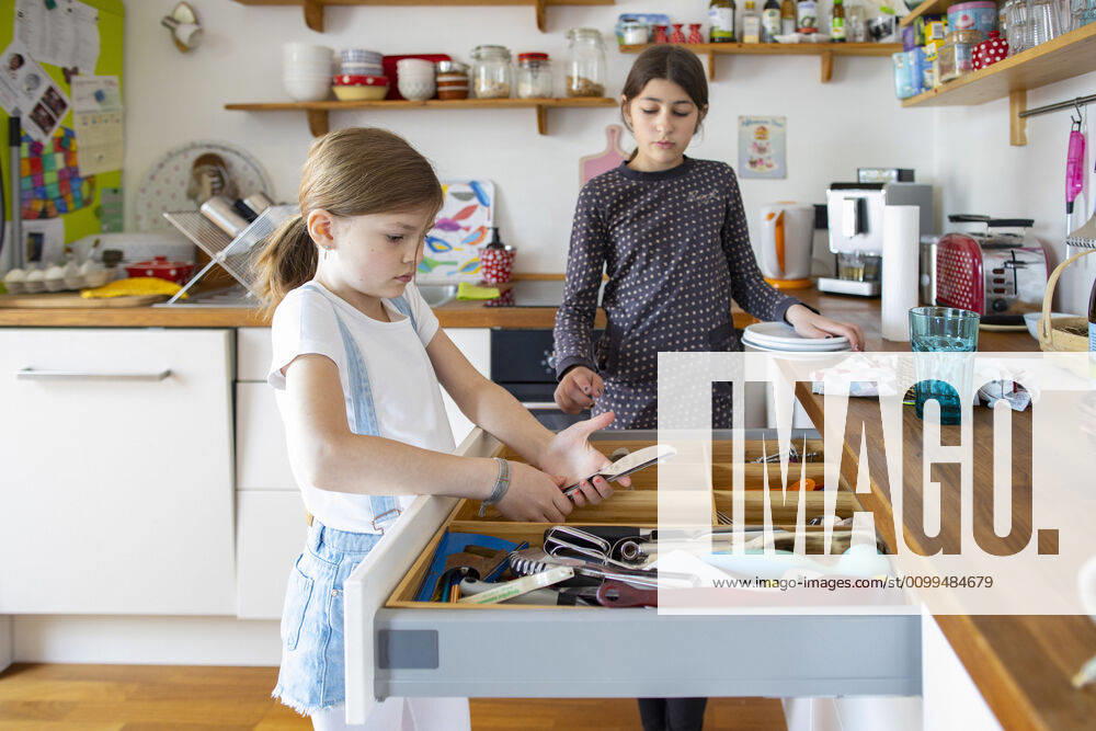 Topic Two girls help with the housework Bonn Germany